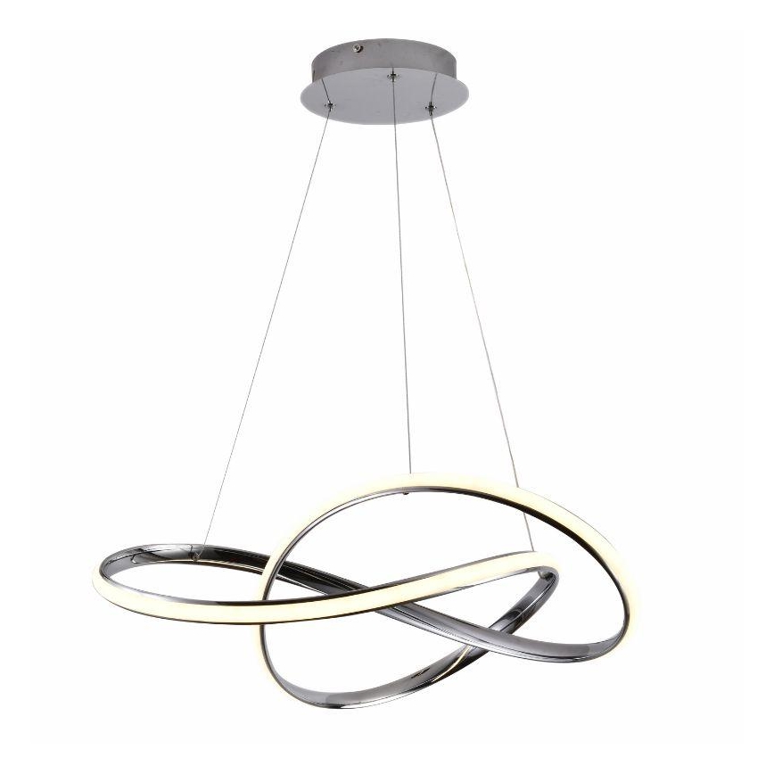 LED Stmievateľný luster na lanku LED/70W/230V 3000-6500K pr. 60 cm lesklý chróm + diaľkové ovládanie
