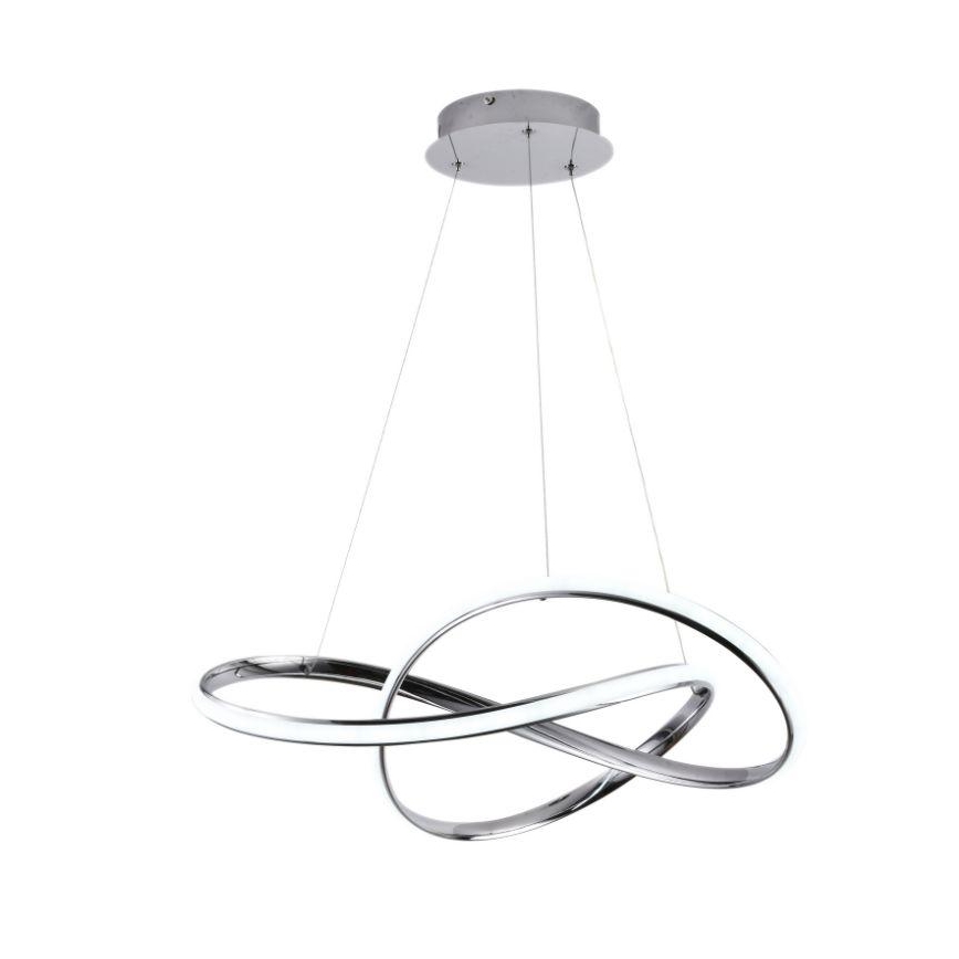 LED Stmievateľný luster na lanku LED/70W/230V 3000-6500K pr. 60 cm lesklý chróm + diaľkové ovládanie