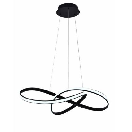 LED Stmievateľný luster na lanku LED/70W/230V 3000-6500K pr. 60 cm čierna + diaľkové ovládanie