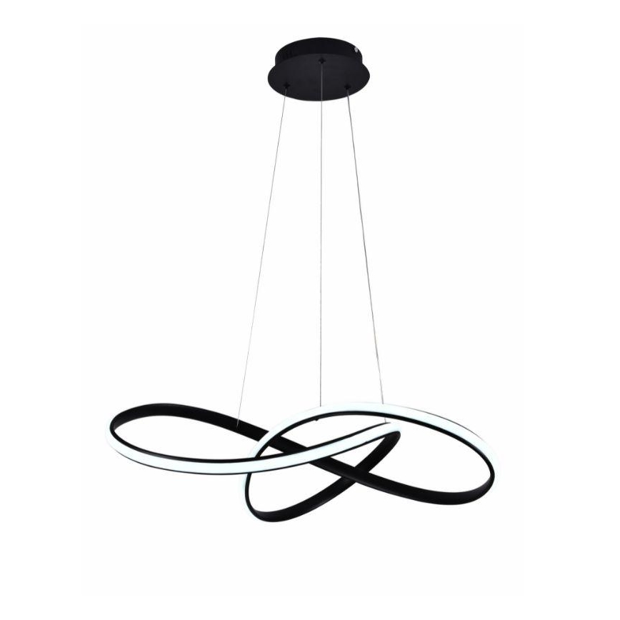 LED Stmievateľný luster na lanku LED/70W/230V 3000-6500K pr. 60 cm čierna + diaľkové ovládanie