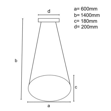 LED Stmievateľný luster na lanku LED/70W/230V 3000-6500K pr. 60 cm čierna + diaľkové ovládanie
