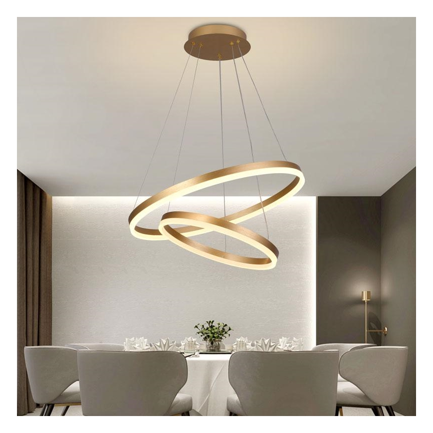 LED Stmievateľný luster na lanku LED/70W/230V 3000-6500K pr. 60 cm + diaľkové ovládanie