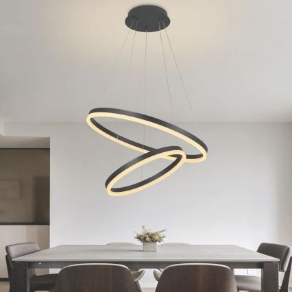 LED Stmievateľný luster na lanku LED/70W/230V 3000-6500K pr. 60 cm + diaľkové ovládanie