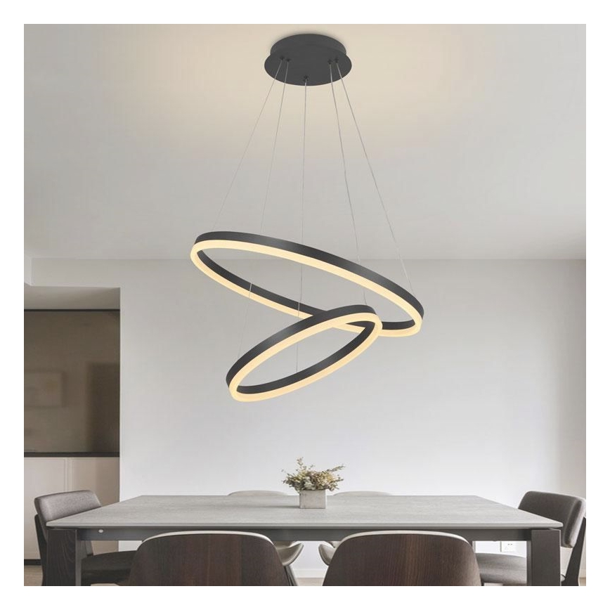 LED Stmievateľný luster na lanku LED/70W/230V 3000-6500K pr. 60 cm + diaľkové ovládanie