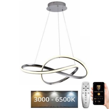 LED Stmievateľný luster na lanku LED/70W/230V 3000-6500K pr. 60 cm lesklý chróm + diaľkové ovládanie