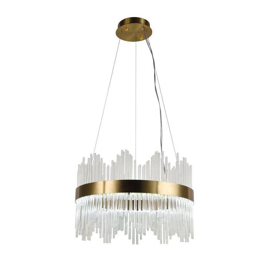 LED Stmievateľný krištáľový luster na lanku LED/70W/230V 3000-6500K zlatá + diaľkové ovládanie