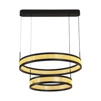 LED Stmievateľný luster na lanku LED/70W/230V 3000-6500K pr. 60 cm čierna + diaľkové ovládanie