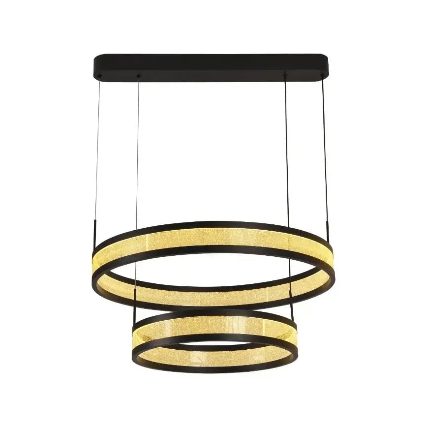 LED Stmievateľný luster na lanku LED/70W/230V 3000-6500K pr. 60 cm čierna + diaľkové ovládanie