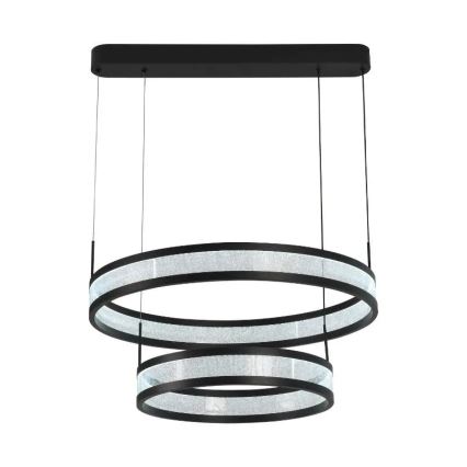 LED Stmievateľný luster na lanku LED/70W/230V 3000-6500K pr. 60 cm čierna + diaľkové ovládanie