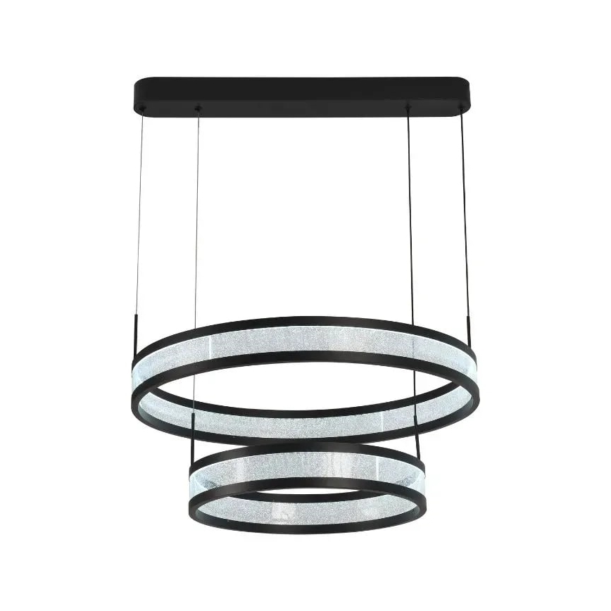 LED Stmievateľný luster na lanku LED/70W/230V 3000-6500K pr. 60 cm čierna + diaľkové ovládanie