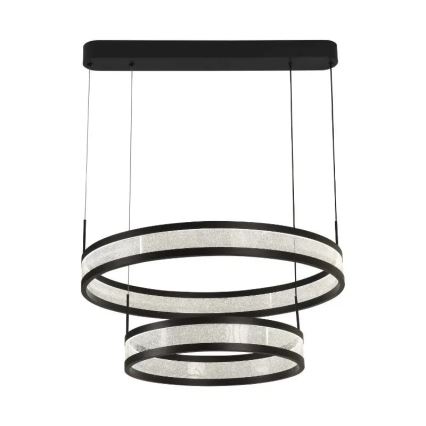 LED Stmievateľný luster na lanku LED/70W/230V 3000-6500K pr. 60 cm čierna + diaľkové ovládanie