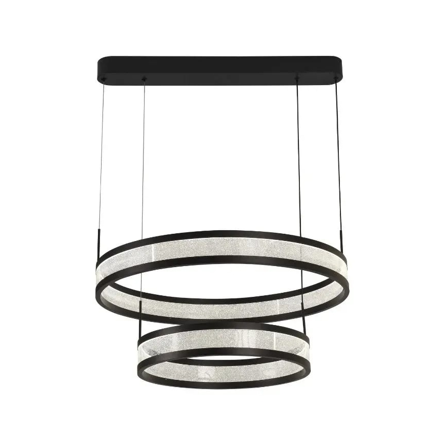 LED Stmievateľný luster na lanku LED/70W/230V 3000-6500K pr. 60 cm čierna + diaľkové ovládanie