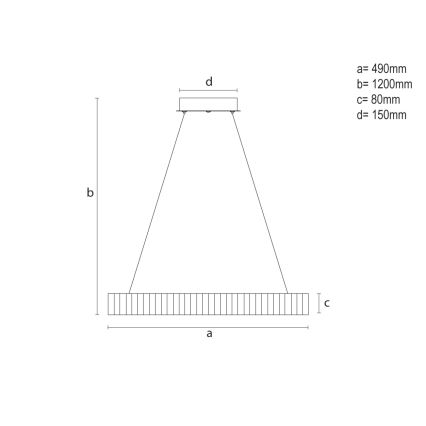 LED Stmievateľný luster na kábli LED/75W/230V 3000-6500K pr. 49 cm + diaľkové ovládanie