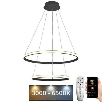 LED Stmievateľný luster na lanku LED/75W/230V 3000-6500K pr. 60 cm + diaľkové ovládanie