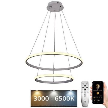 LED Stmievateľný luster na lanku LED/75W/230V 3000-6500K pr. 60 cm + diaľkové ovládanie
