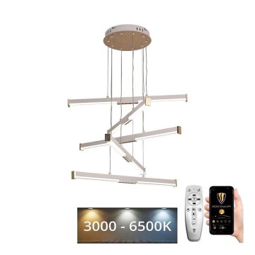 LED Stmievateľný luster na lanku LED/75W/230V 3000-6500K pr. 60 cm + diaľkové ovládanie