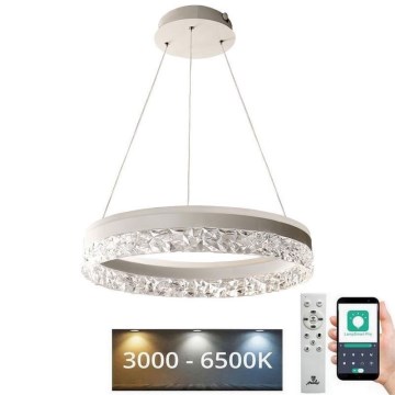 LED Stmievateľný luster na lanku LED/80W/230V 3000-6500K biela + diaľkové ovládanie