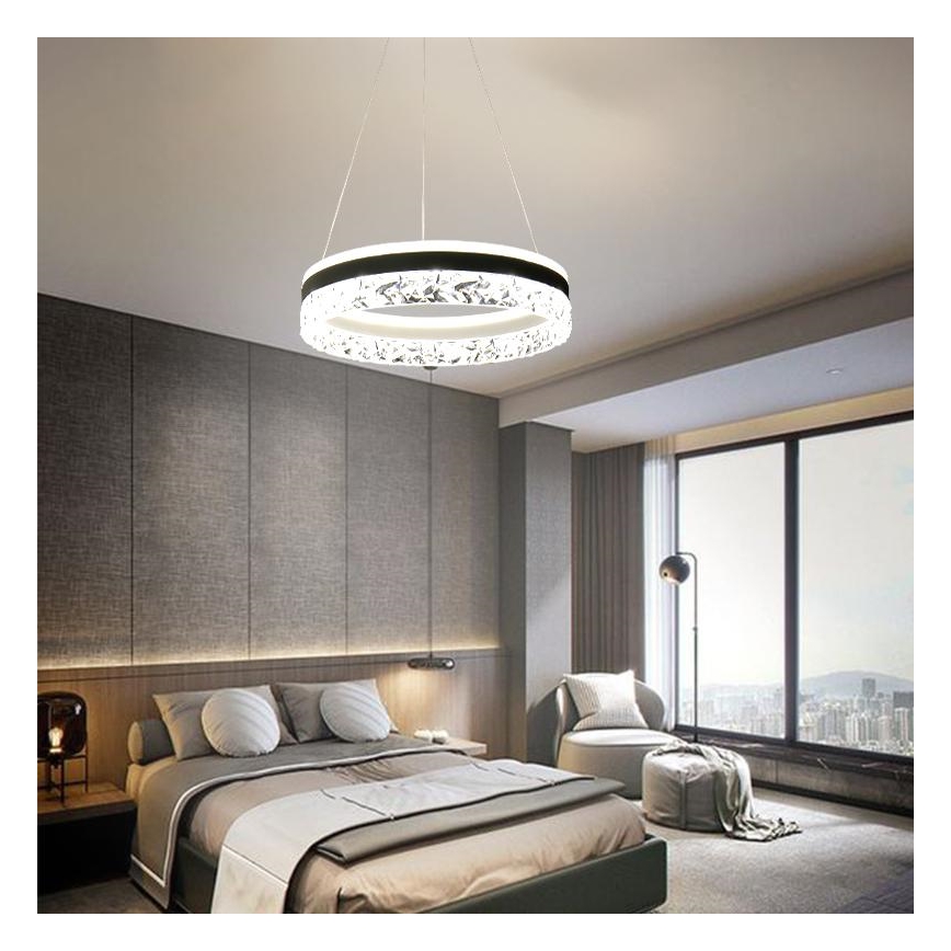 LED Stmievateľný luster na lanku LED/80W/230V 3000-6500K biela + diaľkové ovládanie