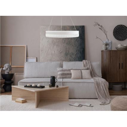 LED Stmievateľný krištáľový luster na lanku LED/80W/230V 3000-6500K biela + diaľkové ovládanie