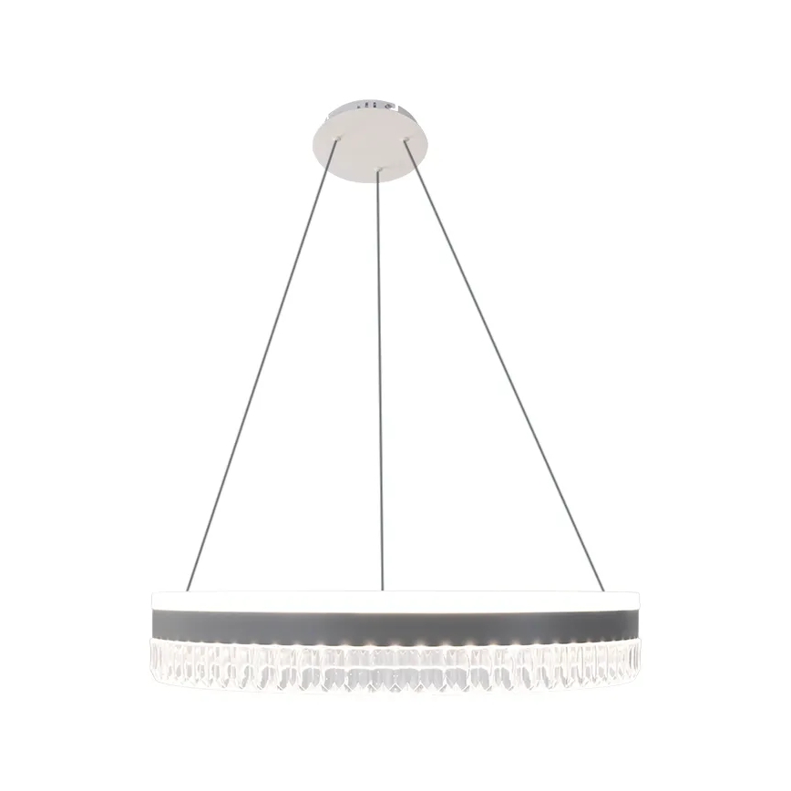 LED Stmievateľný krištáľový luster na lanku LED/80W/230V 3000-6500K biela + diaľkové ovládanie