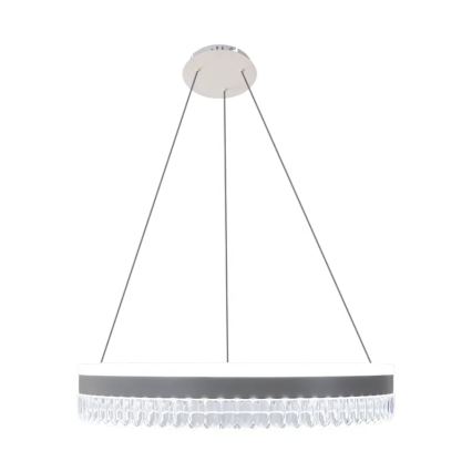 LED Stmievateľný krištáľový luster na lanku LED/80W/230V 3000-6500K biela + diaľkové ovládanie