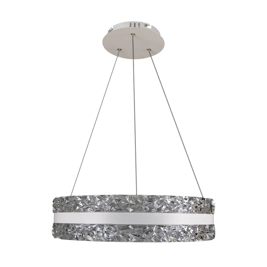 LED Stmievateľný krištáľový luster na lanku LED/80W/230V 3000-6500K biela + diaľkové ovládanie