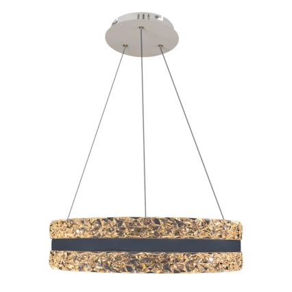 LED Stmievateľný krištáľový luster na lanku LED/80W/230V 3000-6500K biela + diaľkové ovládanie