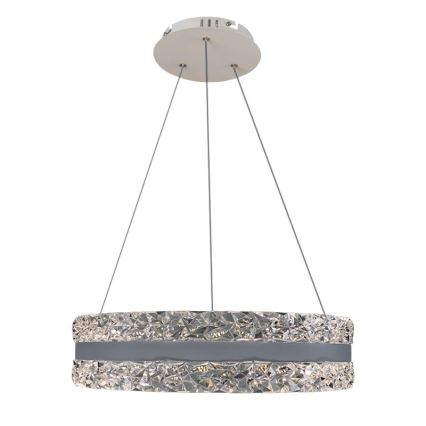 LED Stmievateľný krištáľový luster na lanku LED/80W/230V 3000-6500K biela + diaľkové ovládanie