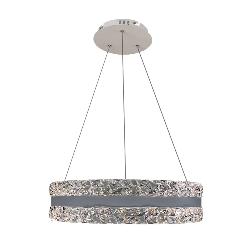 LED Stmievateľný krištáľový luster na lanku LED/80W/230V 3000-6500K biela + diaľkové ovládanie