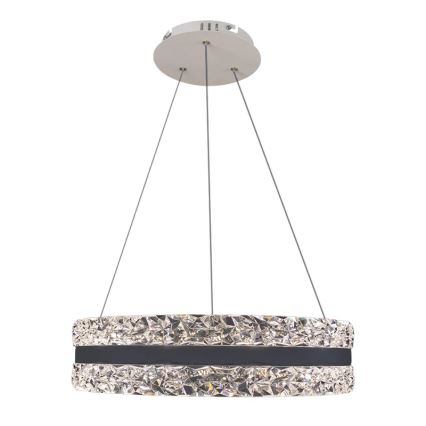LED Stmievateľný krištáľový luster na lanku LED/80W/230V 3000-6500K biela + diaľkové ovládanie