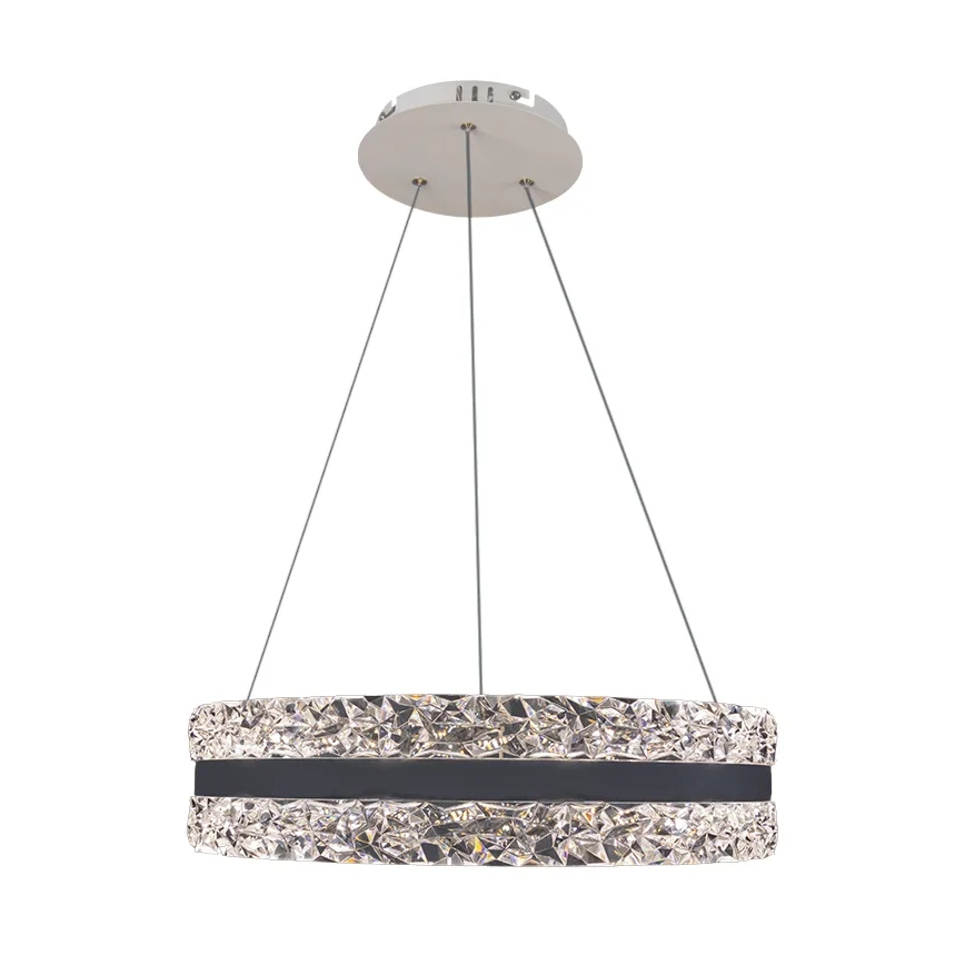 LED Stmievateľný krištáľový luster na lanku LED/80W/230V 3000-6500K biela + diaľkové ovládanie