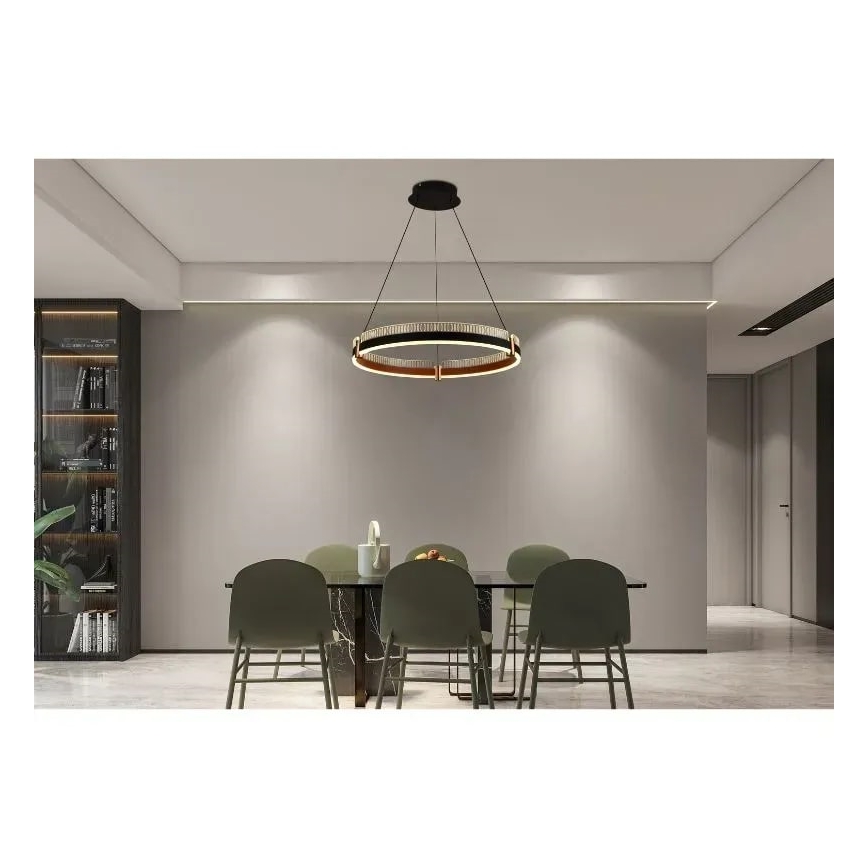LED Stmievateľný luster na lanku LED/80W/230V 3000-6500K pr. 60 cm + diaľkové ovládanie