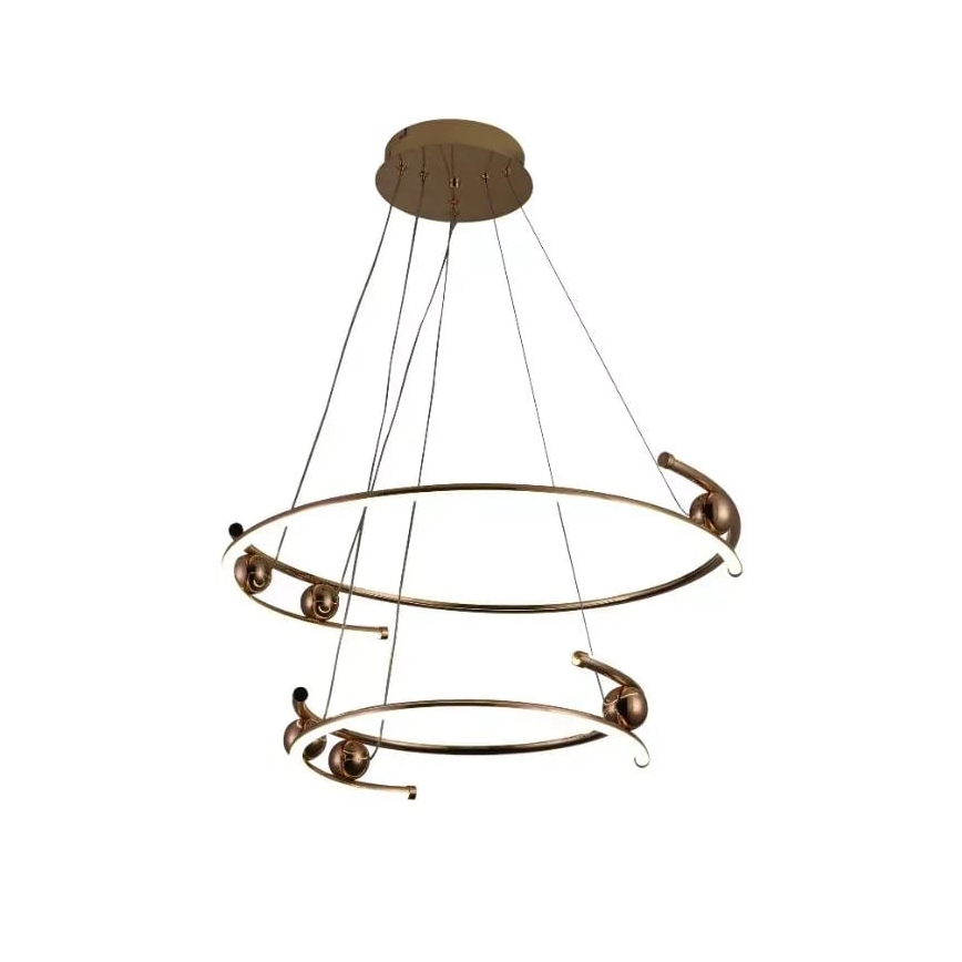 LED Stmievateľný luster na lanku LED/80W/230V 3000-6500K pr. 60 cm + diaľkové ovládanie