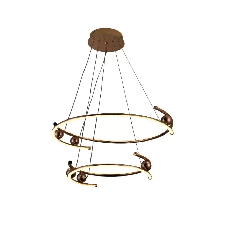 LED Stmievateľný luster na lanku LED/80W/230V 3000-6500K pr. 60 cm + diaľkové ovládanie