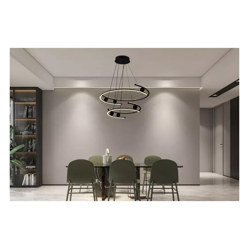 LED Stmievateľný luster na lanku LED/80W/230V 3000-6500K + diaľkové ovládanie