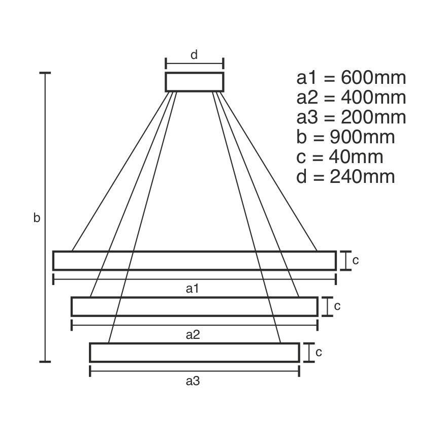 LED Stmievateľný luster na lanku LED/85W/230V 3000-6500K pr. 60 cm + diaľkové ovládanie