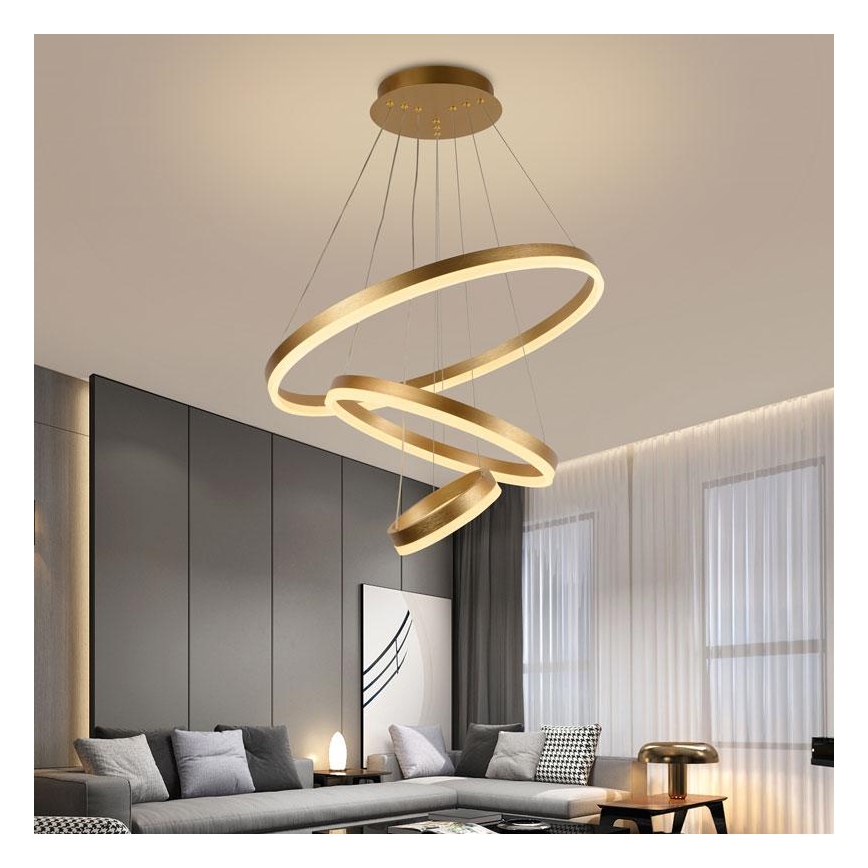 LED Stmievateľný luster na lanku LED/85W/230V 3000-6500K pr. 60 cm + diaľkové ovládanie