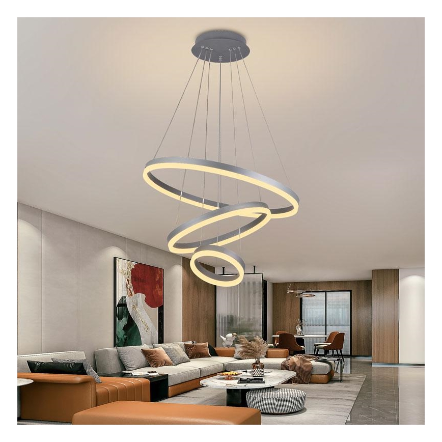 LED Stmievateľný luster na lanku LED/85W/230V 3000-6500K + diaľkové ovládanie