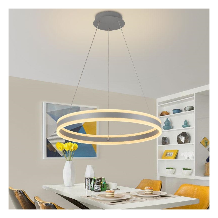 LED Stmievateľný luster na lanku LED/85W/230V 3000-6500K pr. 60 cm + diaľkové ovládanie