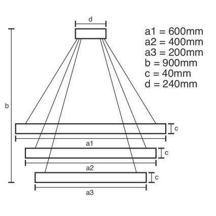 LED Stmievateľný luster na lanku LED/85W/230V 3000-6500K + diaľkové ovládanie