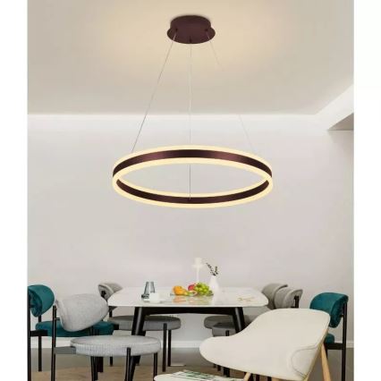 LED Stmievateľný luster na lanku LED/85W/230V 3000-6500K pr. 60 cm + diaľkové ovládanie