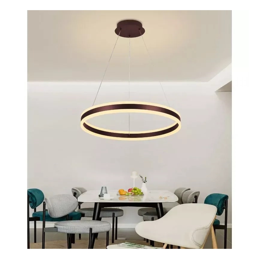 LED Stmievateľný luster na lanku LED/85W/230V 3000-6500K pr. 60 cm + diaľkové ovládanie