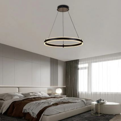 LED Stmievateľný luster na lanku LED/85W/230V 3000-6500K pr. 60 cm + diaľkové ovládanie