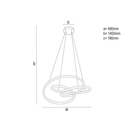 LED stmievateľný luster na lanku LED/85W/230V 3000-6500K pr. 49 cm + diaľkové ovládanie