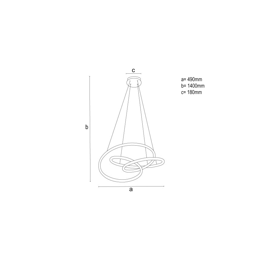 LED stmievateľný luster na lanku LED/85W/230V 3000-6500K pr. 49 cm + diaľkové ovládanie