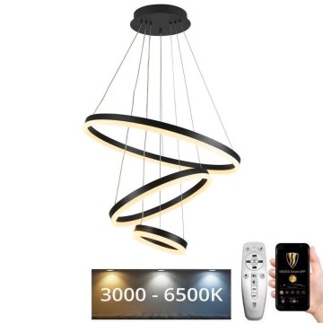 LED Stmievateľný luster na lanku LED/85W/230V 3000-6500K pr. 60 cm + diaľkové ovládanie