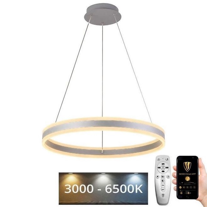 LED Stmievateľný luster na lanku LED/85W/230V 3000-6500K pr. 60 cm + diaľkové ovládanie