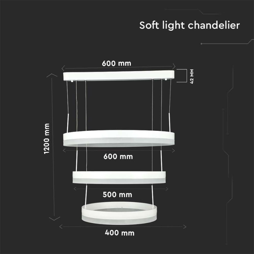 LED Stmievateľný luster na lanku LED/86W/230V 3000K biela
