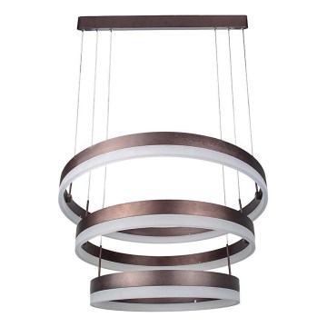 LED Stmievateľný luster na lanku LED/86W/230V 3000K hnedá