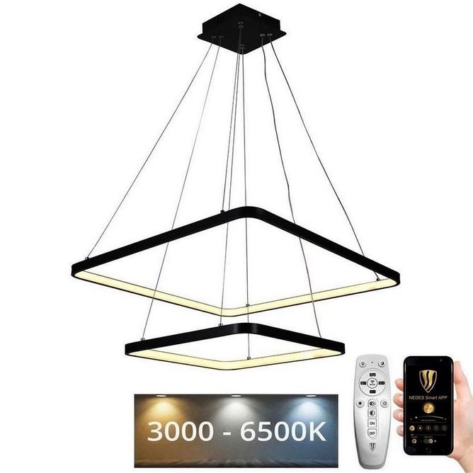 LED Stmievateľný luster na lanku LED/90W/230V 3000-6500K + diaľkové ovládanie